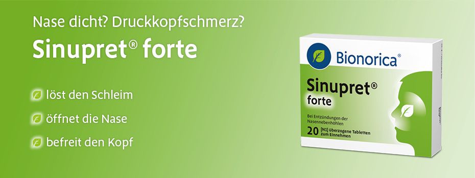 Sinupret forte - Allrounder gegen Erkältungsbeschwerden, löst den Schleim, öffnet die Nase, befreit den Kopf